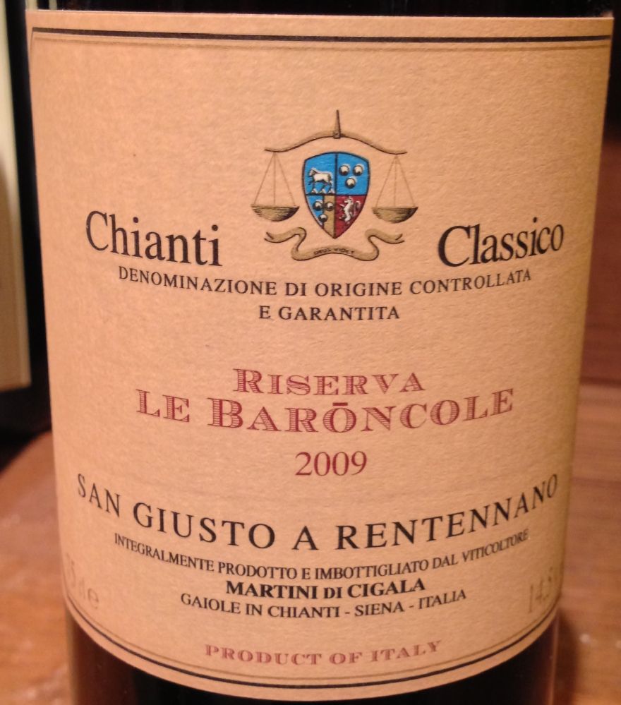 Fattoria San Giusto a Rentennano Soc. Agr. S.S. Le Baròncole Chianti Classico Riserva DOCG 2009, Основная, #291