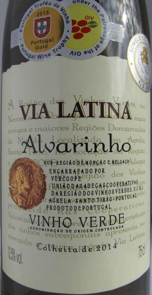 VERCOOPE - União das Adegas Cooperativas da Região dos Vinhos Verdes U.C.R.L. VIA LATINA Alvarinho DOP Vinho Verde 2014, Основная, #2922