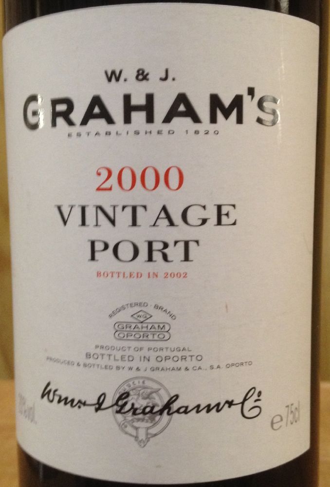 W & J Graham & CA. S.A. W & J Graham's Vintage Port DOP Porto 2000, Основная, #2964