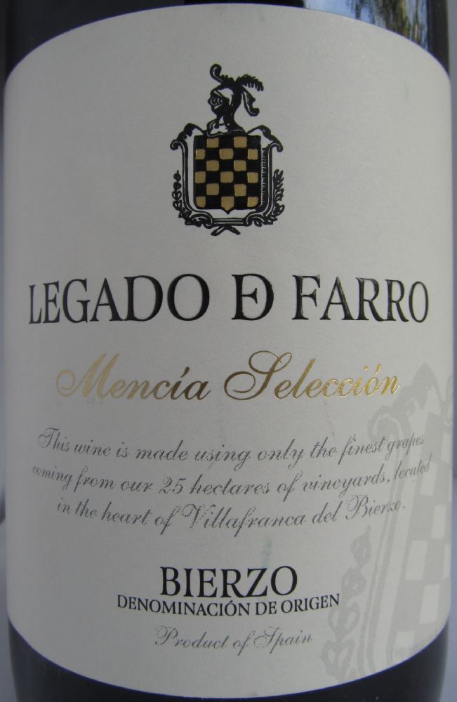 Vinos de Arganza S.L. Legado de Farro Selección Mencia DO Bierzo 2009, Основная, #2985