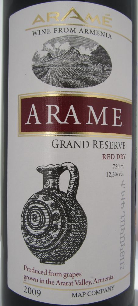 ЗАО "МАП" ARAME Grand Reserve 2009, Основная, #3092