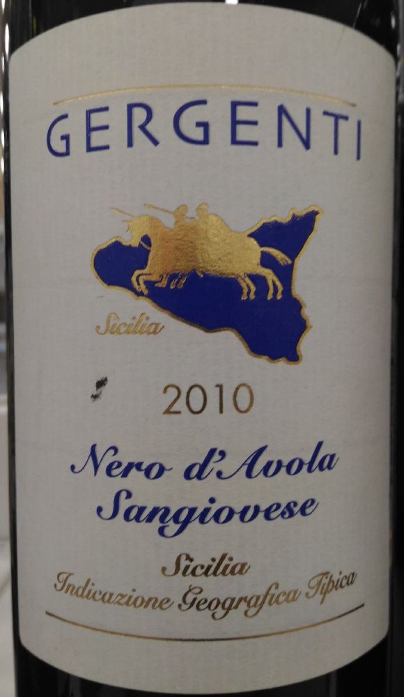 Cantina Sociale La Torre s.c.a. GERGENTI Nero d'Avola Sangiovese Terre Siciliane IGT 2010, Основная, #3141