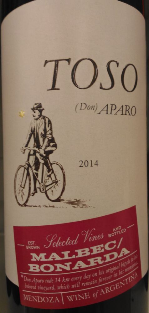 Bodegas y Vinedos Pascual Toso S.A. TOSO (Don) APARO Malbec Bonarda 2014, Основная, #3249