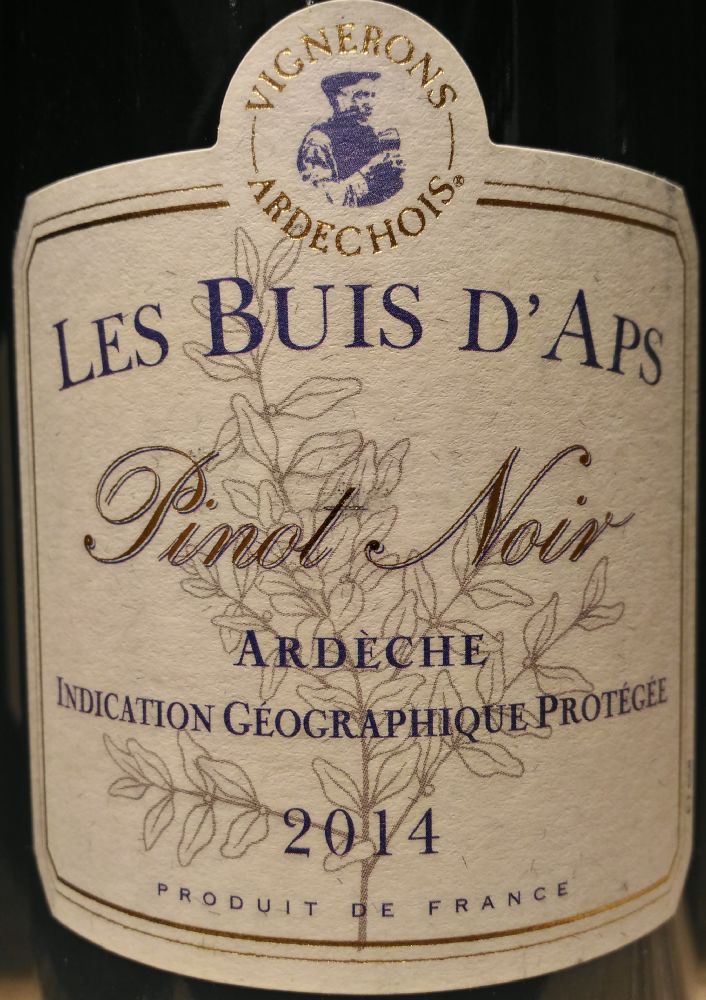 UVICA Vignerons Ardechois Les Buis D'Aps Pinot Noir Ardèche IGP 2014, Основная, #3290