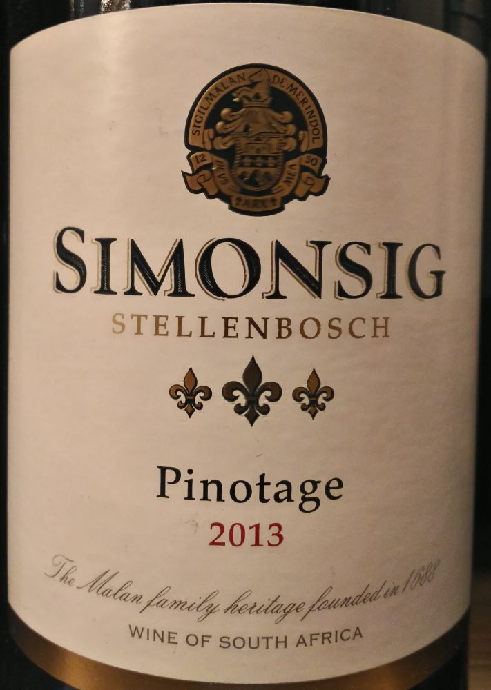 Simonsig Pinotage W.O. Stellenbosch 2013, Основная, #3625