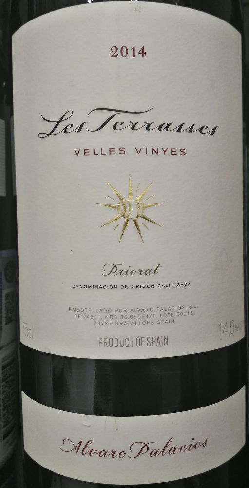 Álvaro Palacios S.L. Les Terrasses Velles Vinyes DOCa Priorat 2014, Основная, #3658