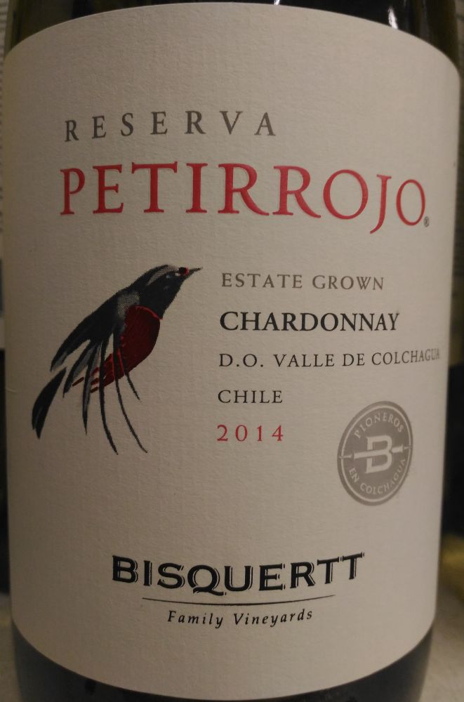 Viña Bisquertt Ltda Reserva PETIRROJO Chardonnay D.O. Colchagua Valley 2014, Основная, #3672