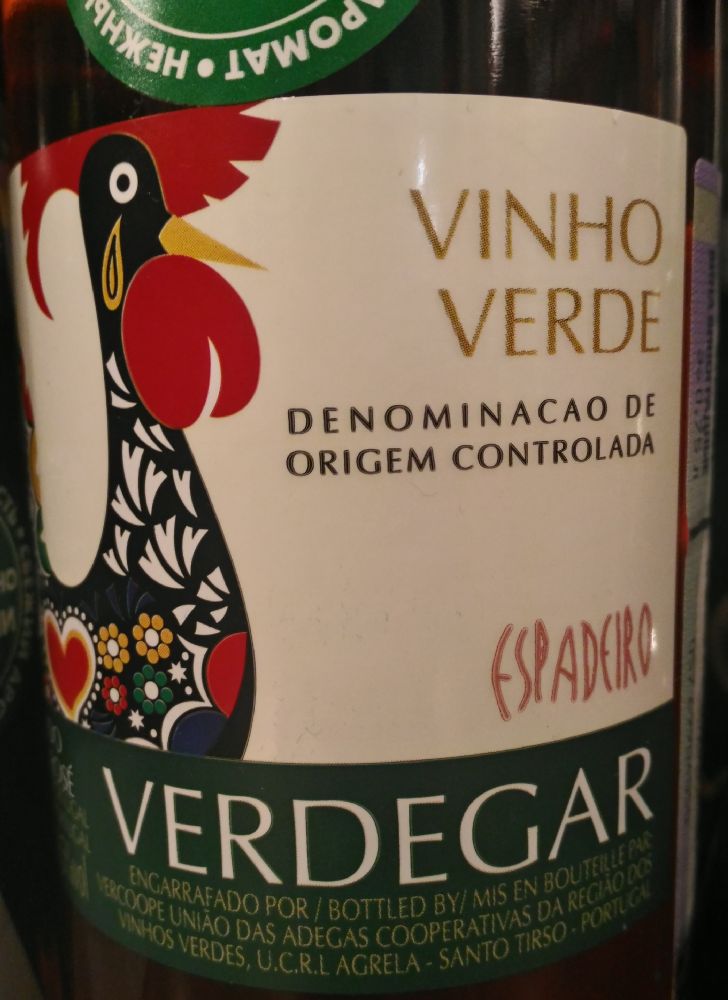 VERCOOPE - União das Adegas Cooperativas da Região dos Vinhos Verdes U.C.R.L. Verdegar Espadeiro DOP Vinho Verde 2014, Основная, #3737