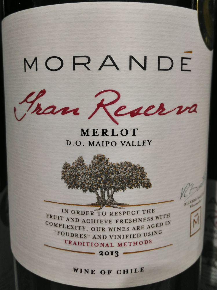 Viña Morandé S.A. Gran Reserva Merlot D.O. Maule Valley 2013, Основная, #3761