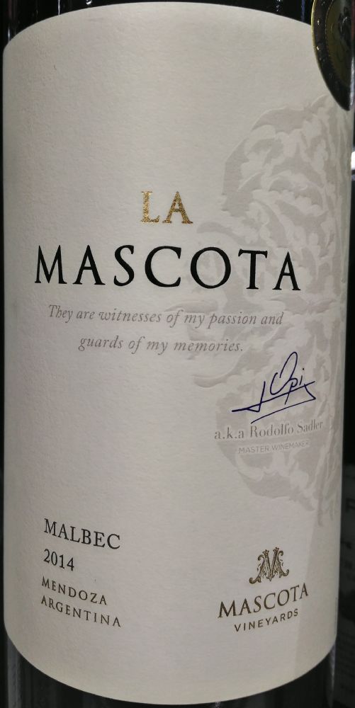 Mascota Vineyards La Mascota Malbec 2014, Основная, #3775