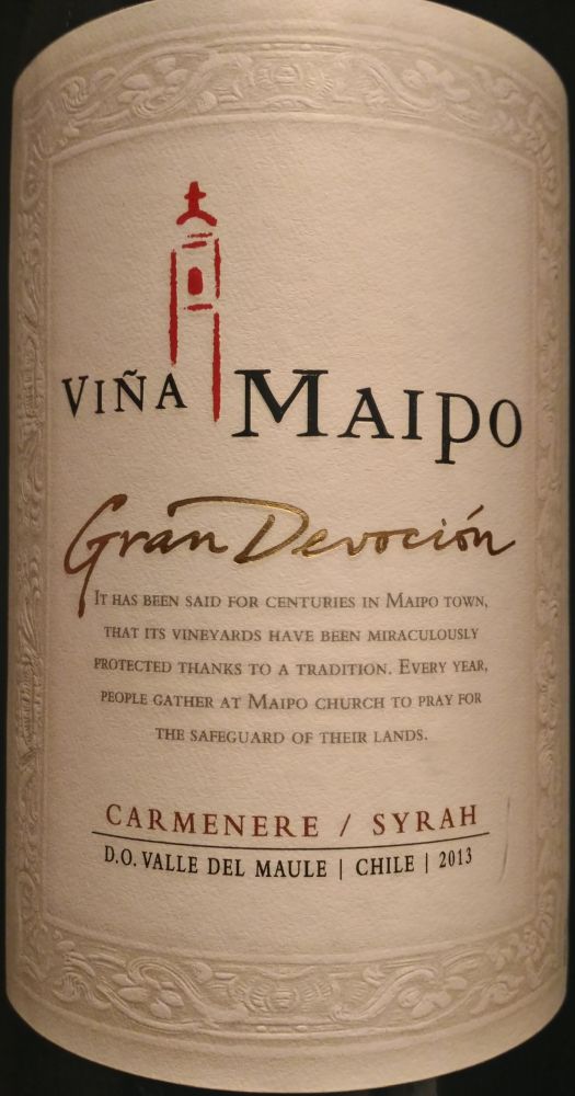 Viña Maipo SpA Gran Devoción Carménère Syrah D.O. Maule Valley 2013, Основная, #3799