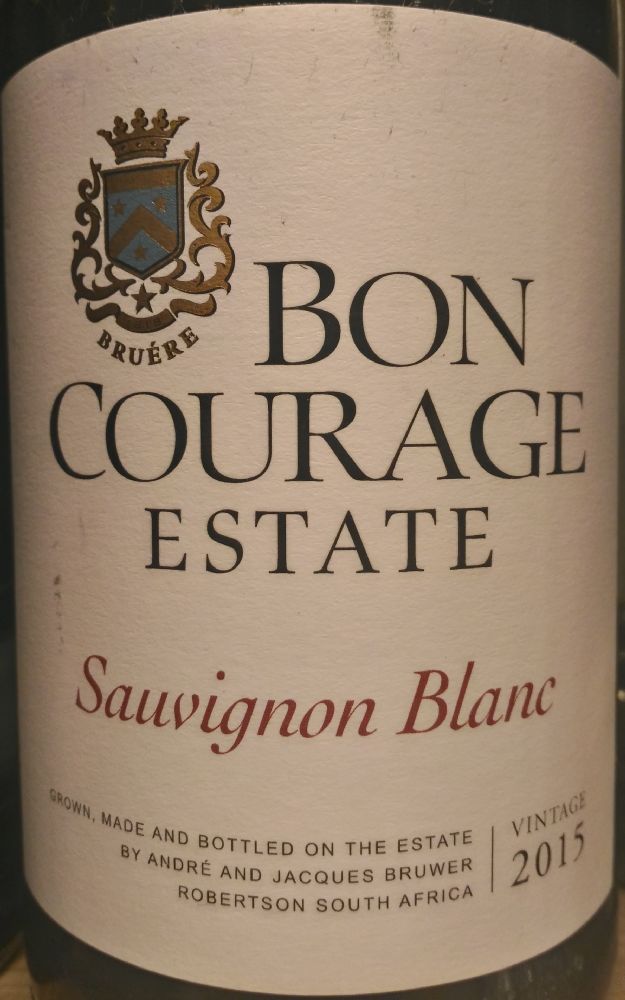 Bon Courage Wine Estate Sauvignon Blanc 2015, Основная, #3805