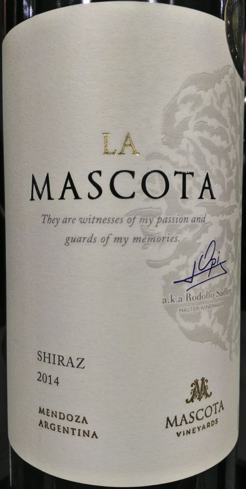 Mascota Vineyards La Mascota Shiraz 2014, Основная, #3816