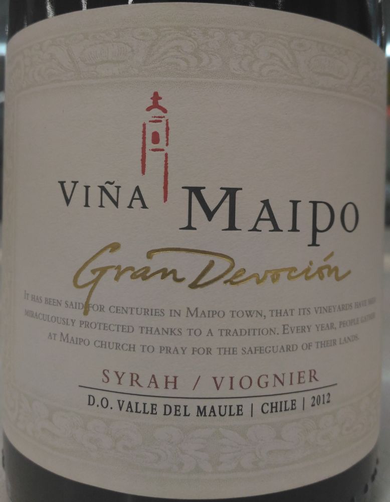 Viña Maipo SpA Gran Devoción Syrah Viognier D.O. Maule Valley 2012, Основная, #3856