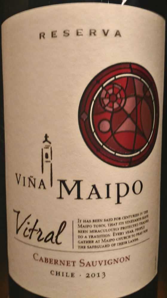 Viña Maipo SpA Vitral Reserva Cabernet Sauvignon 2013, Основная, #3860