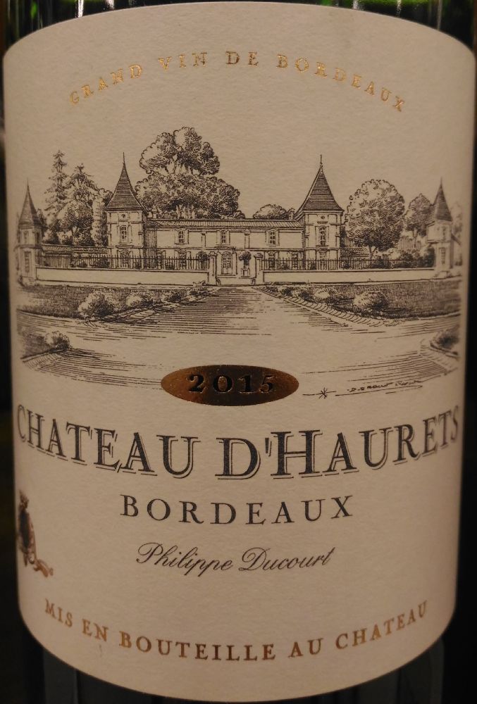 Vignobles Ducourt Chateau d'Haurets Bordeaux AOC/AOP 2015, Основная, #4027