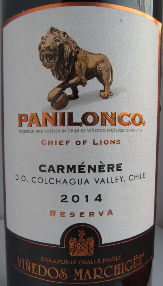 Viñedos Errazuriz Ovalle S.A. Panilonco Reserva Viñedos Marchigüe Carménère D.O. Colchagua Valley 2014, Основная, #4048