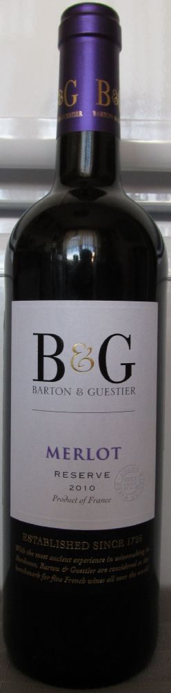 Barton & Guestier Reserve Merlot 2010, Лицевая, #405