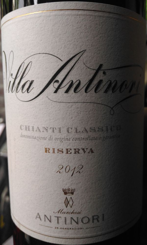 Marchesi Antinori S.p.A. Villa Antinori Chianti Classico Riserva DOCG 2012, Основная, #4081