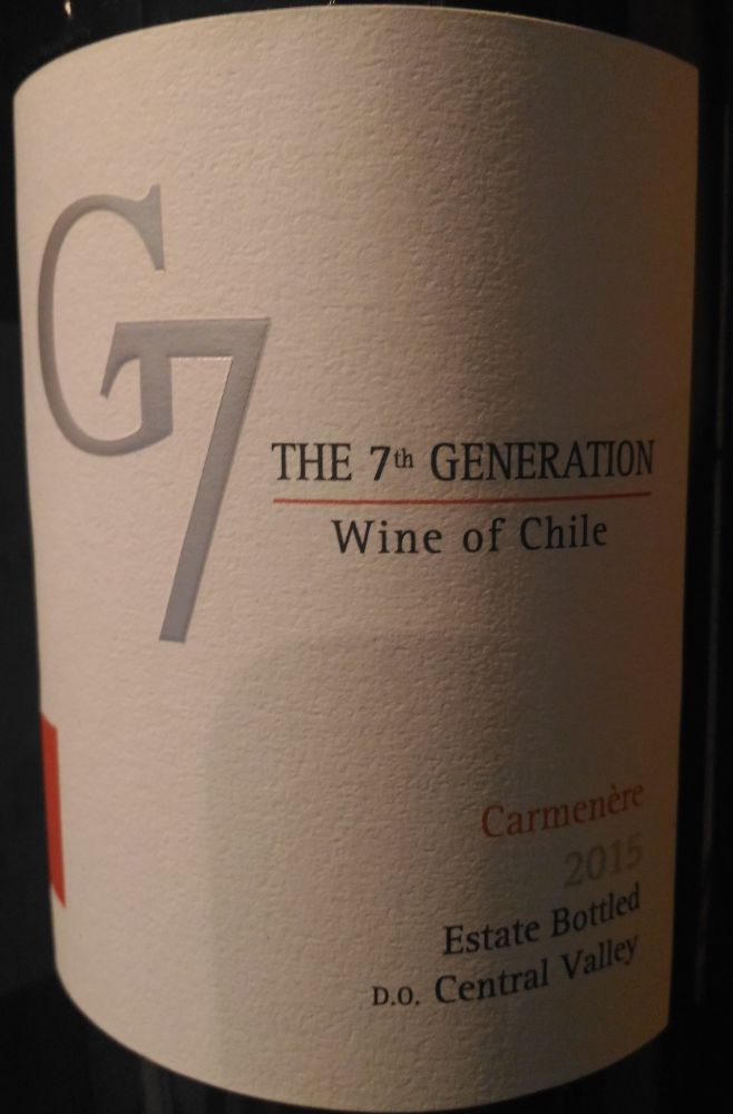 Viña del Pedregal S.A. G7 The 7th Generation Carménère Loncomillo Valey 2015, Основная, #4103
