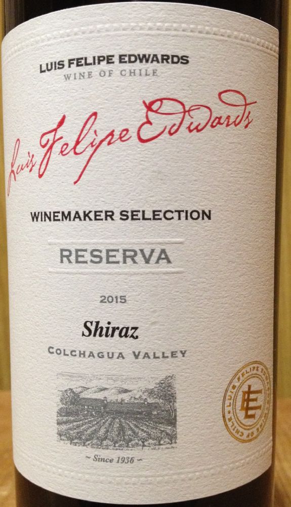 Viña Luis Felipe Edwards Winemaker Selection Reserva Shiraz 2015, Основная, #4117