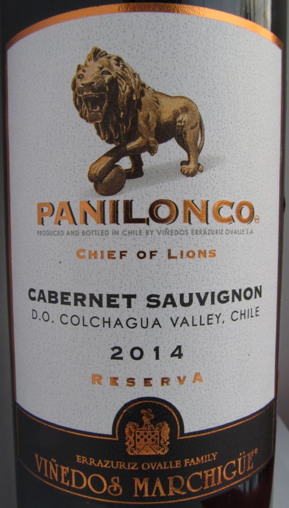 Viñedos Errazuriz Ovalle S.A. Panilonco Reserva Viñedos Marchigüe Cabernet Sauvignon D.O. Colchagua Valley 2014, Основная, #4131