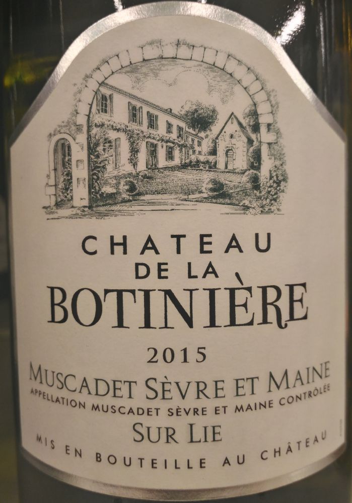 Castel Frères S.A.S. Château de La Botinière Muscadet Sèvre et Maine sur lie AOC/AOP 2015, Основная, #4227