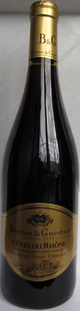 Barton & Guestier Grenache Carignan Syrah Côtes du Rhône AOC/AOP 2010, Основная, #429