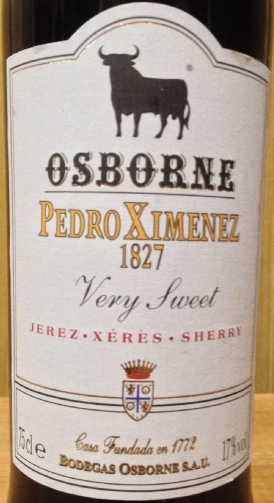 Bodegas Osborne S.A.U. Very Sweet Pedro Ximénez DO Jerez-Xérès-Sherry БГ, Основная, #4312