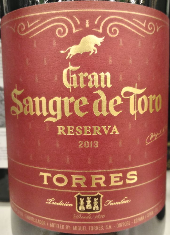 Miguel Torres S.A. Gran Sangre de Toro Reserva DO Cataluña 2013, Основная, #4339