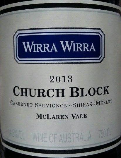 R.G. & R.T. Trott Pty. Ltd. Church Block Cabernet Sauvignon Shiraz Merlot Wirra Wirra 2013, Основная, #4641