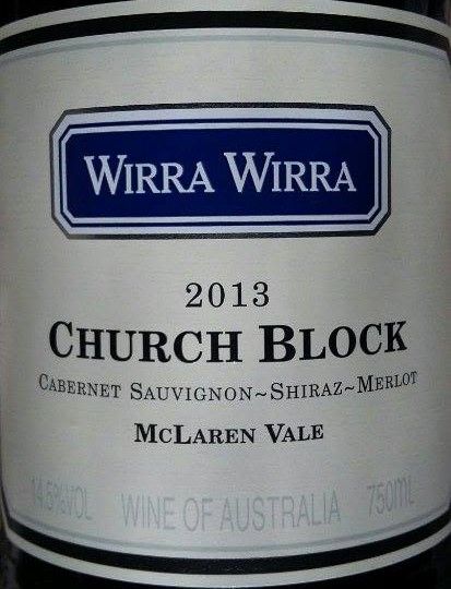 R.G. & R.T. Trott Pty. Ltd. Church Block Cabernet Sauvignon Shiraz Merlot Wirra Wirra 2013, Основная, #4641