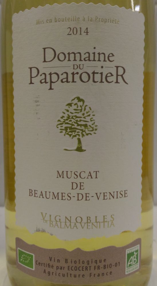 SCA Les Vignobles de Balma Venitia Domaine du Paparotier Muscat de Beaumes-de-Venise AOC/AOP 2014, Основная, #4643