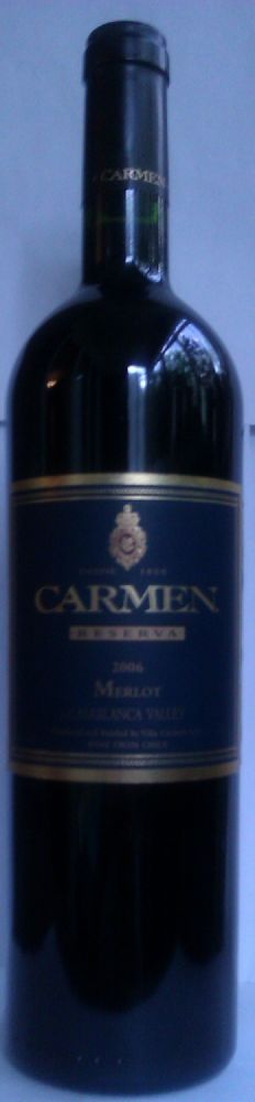 Viña Carmen S.A. Reserva Merlot 2006, Лицевая, #478