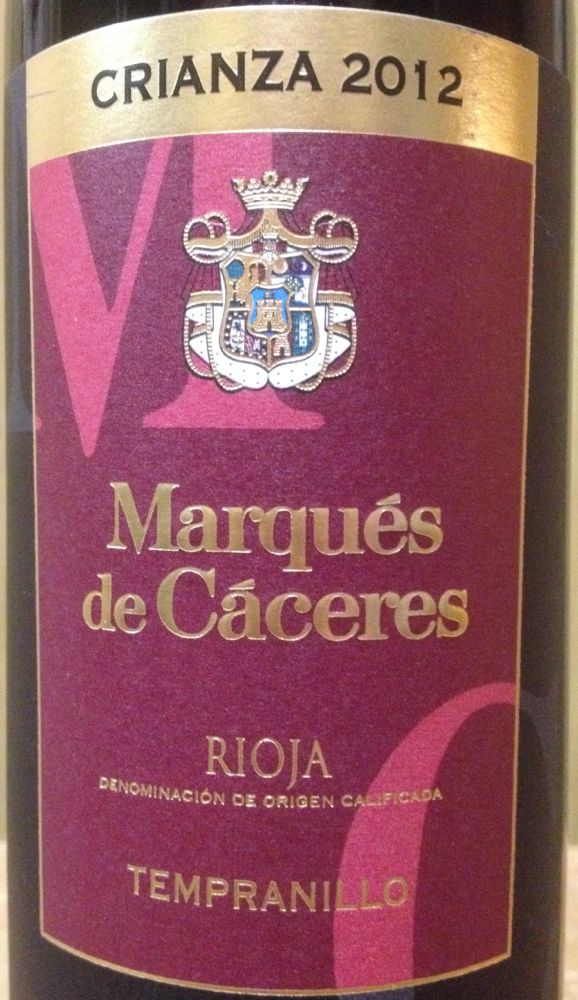 Unión Viti-Vinícola S.A. Marqués de Cáceres Crianza DOCa Rioja 2012, Основная, #4932