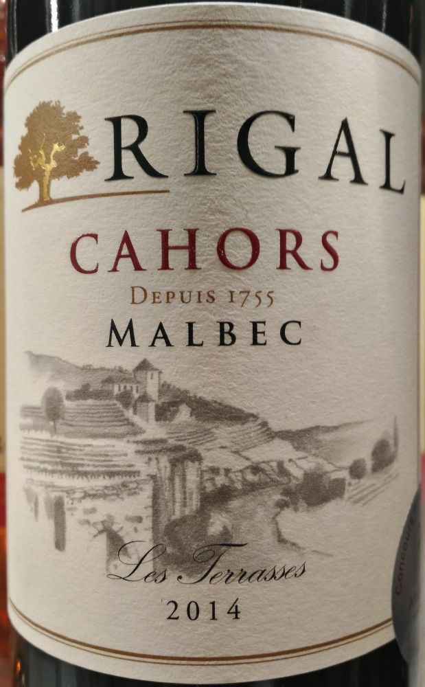 Rigal S.A.S. Les Terrasses Malbec Cahors AOC/AOP 2014, Основная, #5134