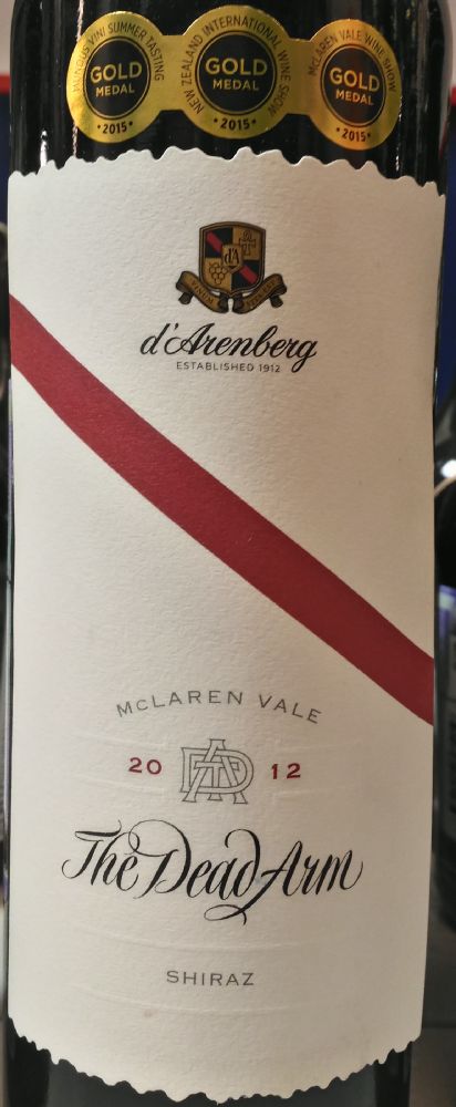 d'Arenberg Pty Ltd The Dead Arm Shiraz McLaren Vale 2012, Основная, #5161