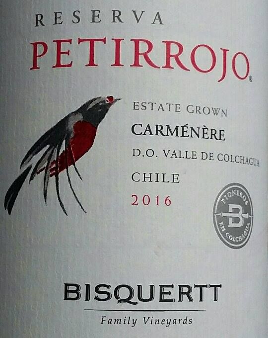 Viña Bisquertt Ltda Reserva PETIRROJO Carménère D.O. Colchagua Valley 2016, Основная, #5219