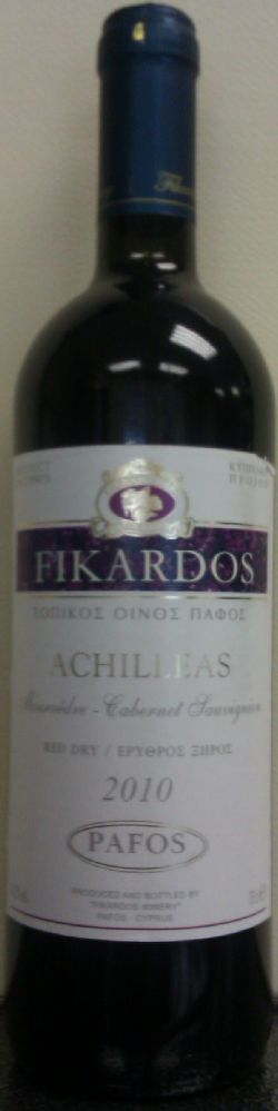 Fikardos Winery ACHILLEAS Cabernet Sauvignon Mataro 2010, Лицевая, #522