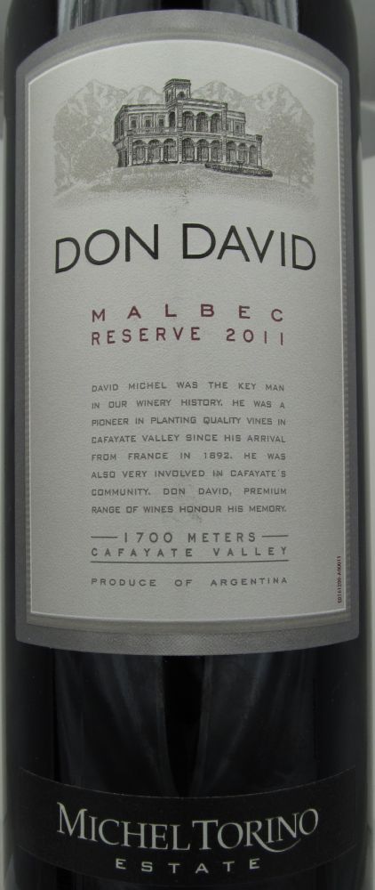 Bodega Michel Torino DON DAVID RESERVE Malbec 2011, Основная, #531