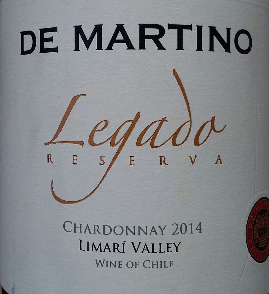 Santa Teresa S.A. De Martino Legado Reserva Chardonnay D.O. Limarí Valley 2014, Основная, #5330