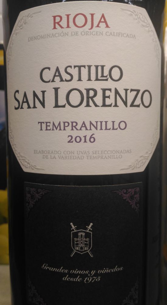 Castillo San Lorenzo S.A. Tempranillo DOCa Rioja 2016, Основная, #5350
