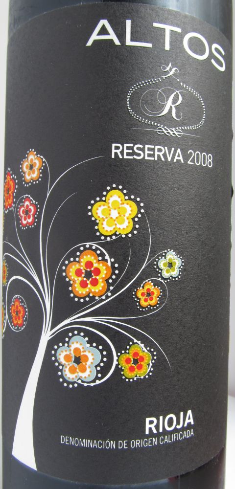 Altos de Rioja Viticultores y Bodegueros S.L. Altos R Reserva DOCa Rioja 2008, Основная, #5409