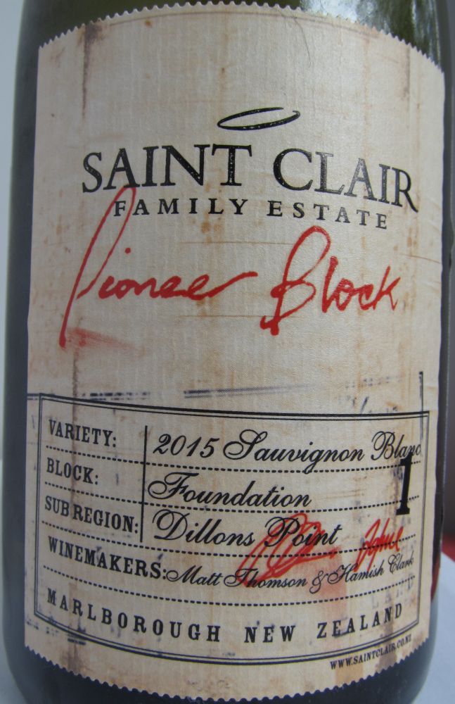 Saint Clair Family Estate Pioneer Block 1 Foundation Sauvignon Blanc Marlborough 2015, Основная, #5466