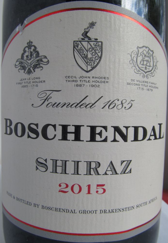 Boschendal (Pty) Ltd Shiraz 2015, Основная, #5478