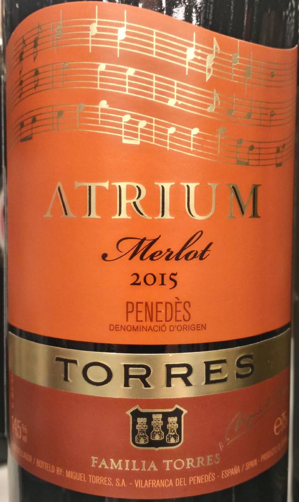 Miguel Torres S.A. Atrium Merlot DO Penedés 2015, Основная, #5579