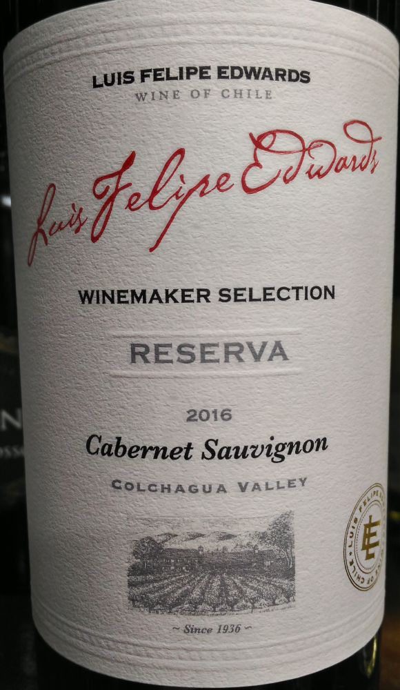 Viña Luis Felipe Edwards Winemaker Selection Reserva Cabernet Sauvignon D.O. Colchagua Valley 2016, Основная, #5599