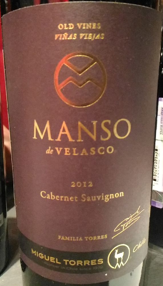 S.V. Miguel Torres S.A. Manso de Velasco Cabernet Sauvignon 2012, Основная, #5639