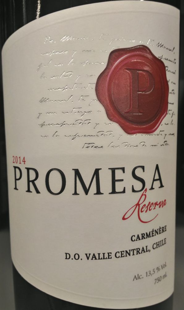 Bodegas y Viñedos de Aguirre S.A. Promesa Reserva Carménère 2014, Основная, #5803