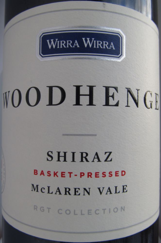 R.G. & R.T. Trott Pty. Ltd. Woodhenge Shiraz Wirra Wirra McLaren Vale 2015, Основная, #5965